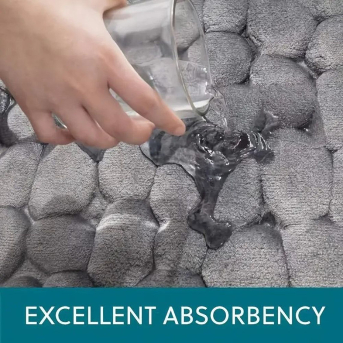 Covoras de baie din Poliester si spuma de memorie model pietre anti-derapant 60 x 40 cm Roz - IoArtify.ro [5]