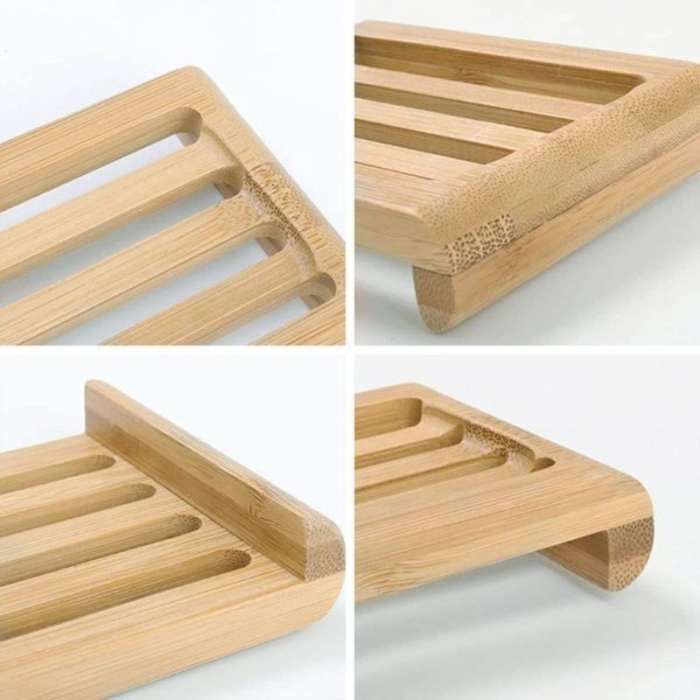 Set premium pentru baie: covoras absorbant, sapuniera bambus și cutie depozitare pentru betisoare [8]
