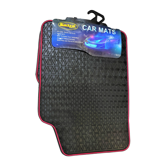 Covorase Auto Universale din cauciuc sintetic moale culoare Neagra cu dunga Rosie cu grosime 5 milimetri - IoArtify.ro [2]