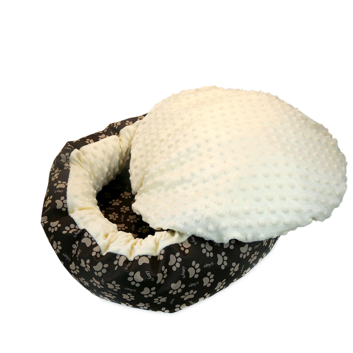 Culcus moale cu perna pentru caine pisica Model Minky culoare galben impermeabil cu baza antiderapanta 50 cm – IoArtify.ro [2]