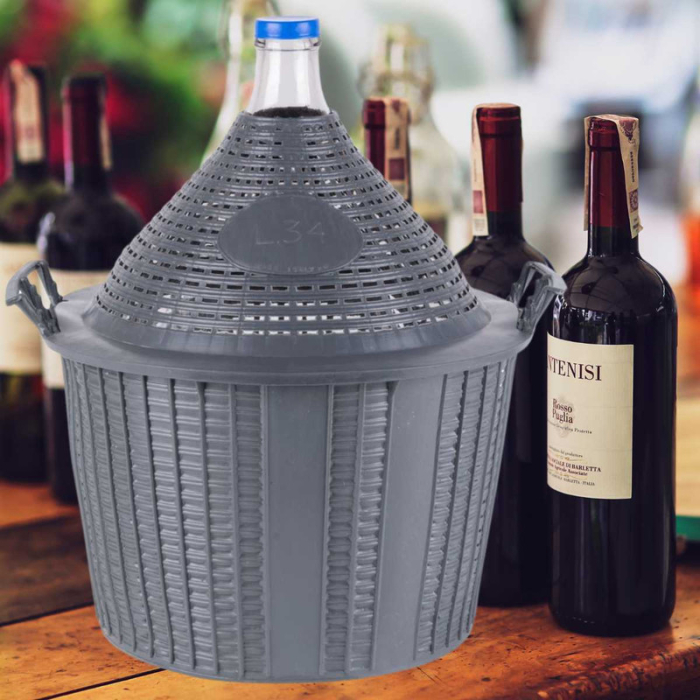 Damigeana din Sticla cu Capac Manere si Cos din Plastic Gura Larga 55 mm 34 Litri 570460 355 mm – IoArtify.ro [5]