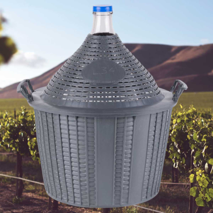 Damigeana din Sticla cu Capac Manere si Cos din Plastic Gura Larga 55 mm 34 Litri 570460 355 mm – IoArtify.ro [7]