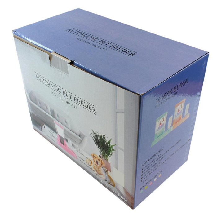 Distribuitor automat de alimente și apă pentru animale, 2in1, alb, control porții, capacitate 5L și 0,5L [2]
