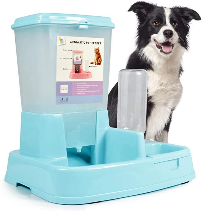 Distribuitor de alimente si apa pentru animale 2in1 capacitate 3 litri culoare Albastru – IoArtify.ro [2]