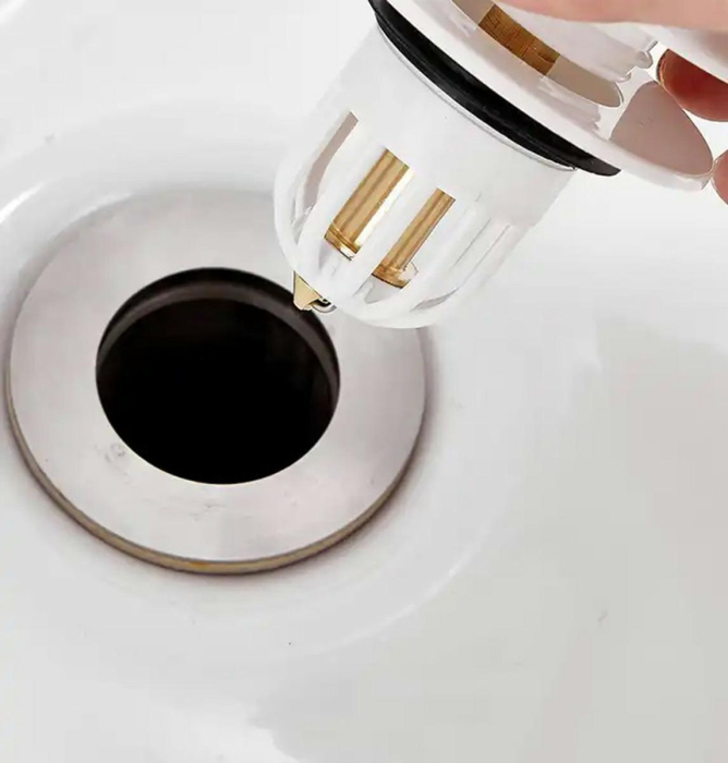 Dop scurgere chiuveta universal deschidere cu click oțel diametru exterior 66 mm alb – IoArtify.ro [2]