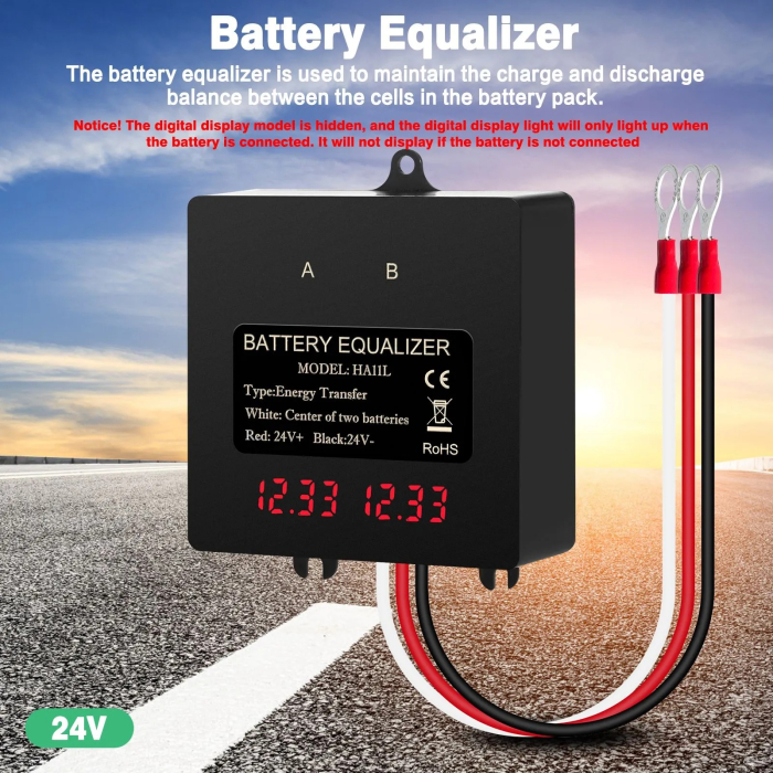 Egalizator alimentare baterii 2 x 12V pentru sisteme fotovoltaice 24V cu display LCD și reglaj automat tensiune - IoArtify.ro [4]