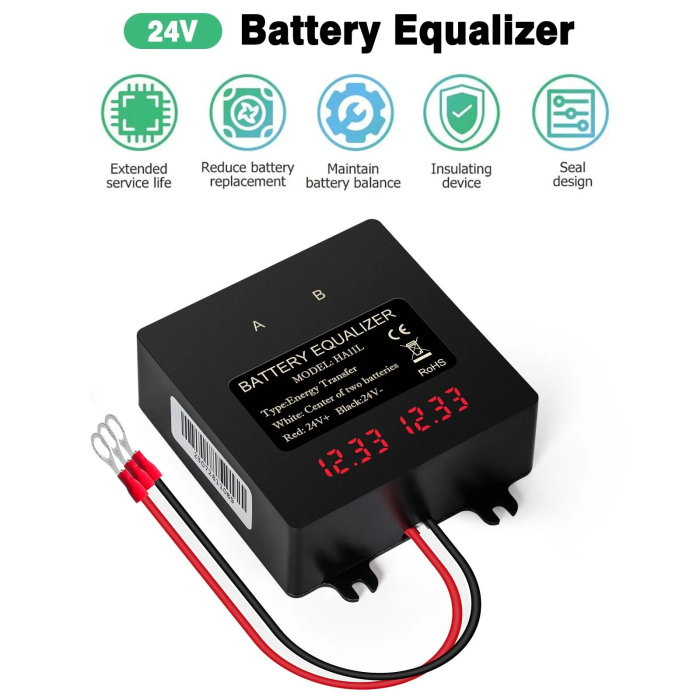 Egalizator alimentare baterii 2 x 12V pentru sisteme fotovoltaice 24V cu display LCD și reglaj automat tensiune - IoArtify.ro [6]