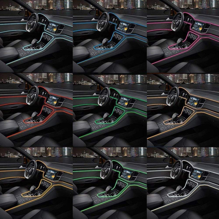 Fir Neon Auto EL Wire culoare Rosie lungime 2M alimentare 12V droser inclus - IoArtify.ro [2]