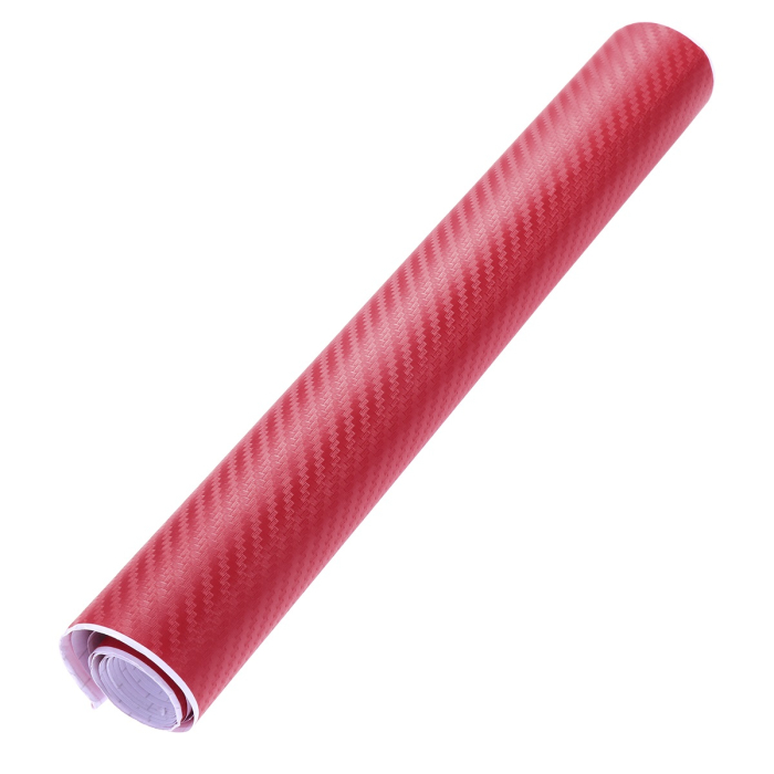 Folie Colantare Auto Carbon 3D Roșu, 3m x 1,27m – Imitatie Fibra Carbon Economică [2]