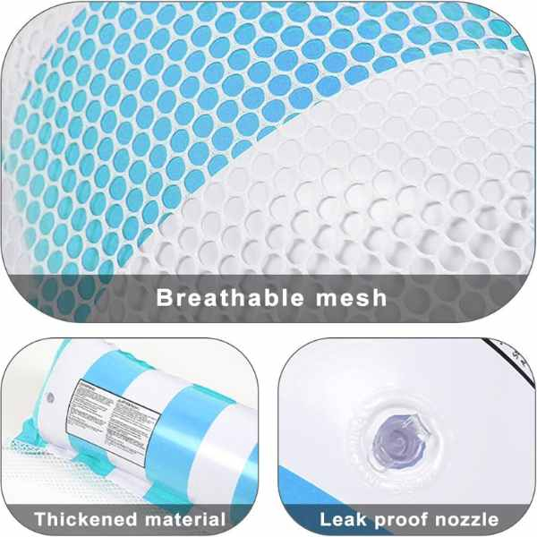 Fotoliu Gonflabil Pentru Piscina sau la Plaja Maxim 180 Kg 100 cm x 100 cm Alb cu Albastru Deschis – IoArtify.ro [2]