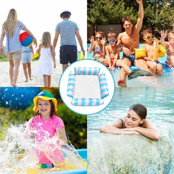 Fotoliu Gonflabil Pentru Piscina sau la Plaja Maxim 180 Kg 100 cm x 100 cm Alb cu Albastru Deschis – IoArtify.ro [5]