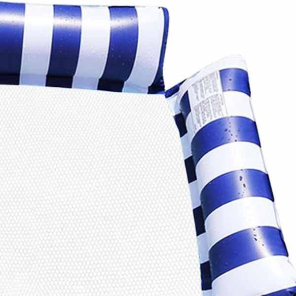 Fotoliu Gonflabil Pentru Piscina sau la Plaja 100 cm x 100 cm Maxim 180 Kg Alb cu Albastru Inchis - IoArtify.ro [2]