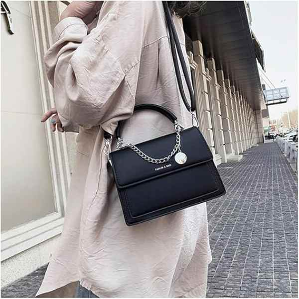 Geanta de Umar cu Lantic Model cu Elegant Piele Ecologica 21 cm x 16 cm x 7.5 cm Negru - IoArtify.ro [6]