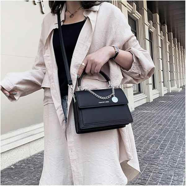 Geanta de Umar cu Lantic Model cu Elegant Piele Ecologica 21 cm x 16 cm x 7.5 cm Negru - IoArtify.ro [7]