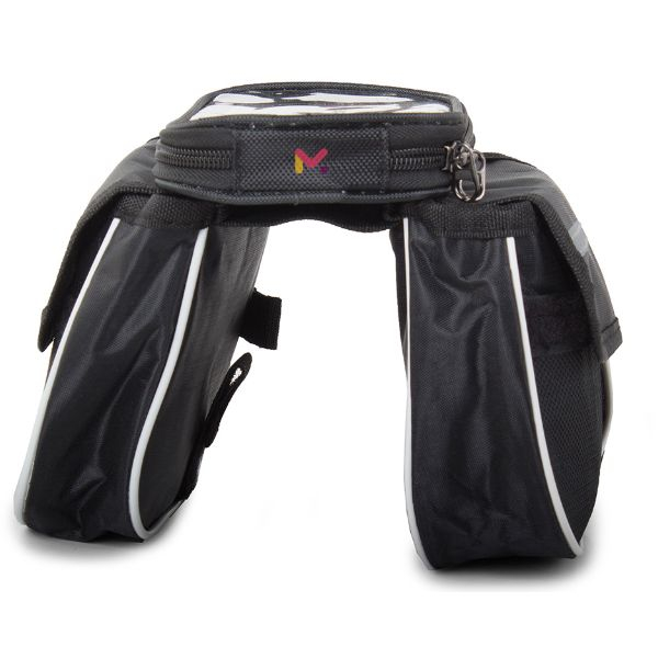 Geanta Depozitare cu 3 Compartimente si 2 Buzunare Rezistenta la Apa Montare pe Cadrul Bicicletei Velcro Negru Capacitate Mare – IoArtify.ro [3]