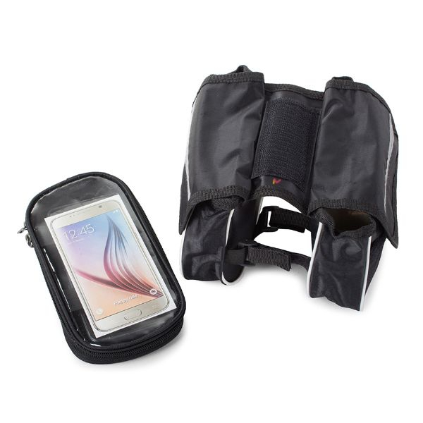 Geanta Depozitare cu 3 Compartimente si 2 Buzunare Rezistenta la Apa Montare pe Cadrul Bicicletei Velcro Negru Capacitate Mare – IoArtify.ro [1]