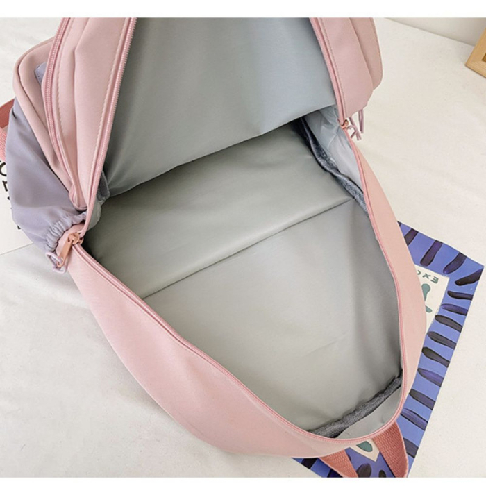 Ghiozdan pentru copii impermeabil cu buzunare multiple 30 x 11 x 42 cm Roz - IoArtify.ro [3]