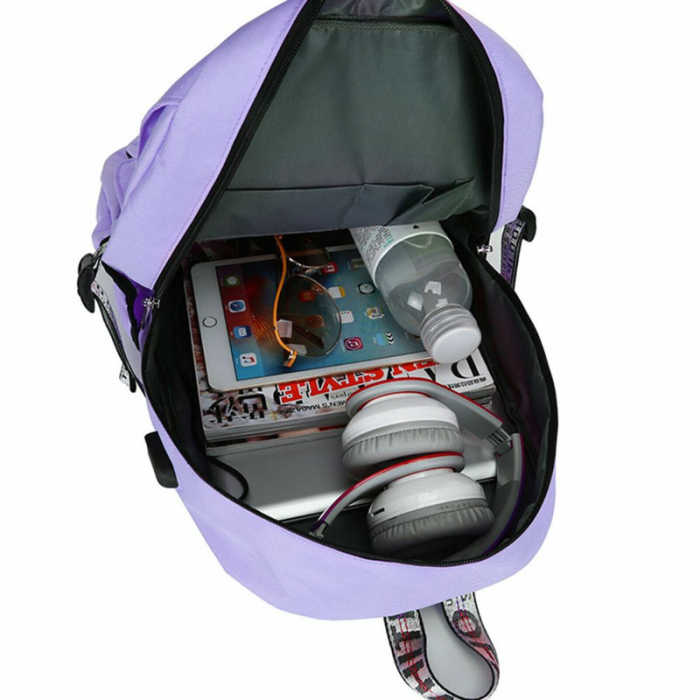 Ghiozdan Smart pentru Copii Material Impermeabil cu Port USB 20 35 L Violet – IoArtify.ro [6]