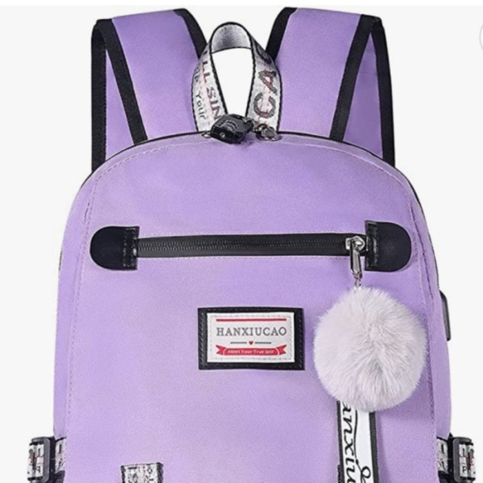 Ghiozdan Smart pentru Copii Material Impermeabil cu Port USB 20 35 L Violet – IoArtify.ro [4]