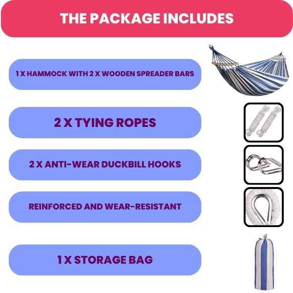 Hamac de Gradina cu Suport de Lemn Anti-Incalcire 280 x 80 cm – IoArtify.ro [8]