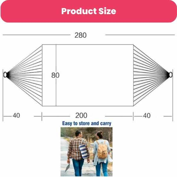 Hamac de Gradina cu Suport de Lemn Anti-Incalcire 280 x 80 cm – IoArtify.ro [4]