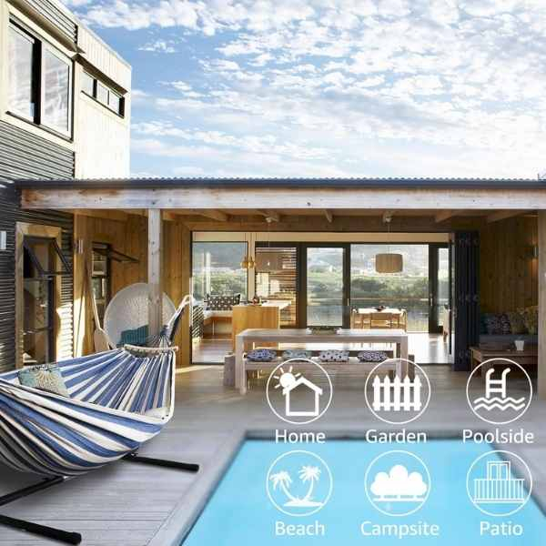 Hamac de Gradina cu Suport de Lemn Anti-Incalcire 280 x 80 cm – IoArtify.ro [7]