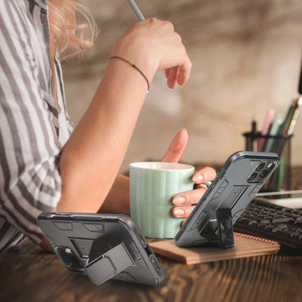 Husa Antisoc Magnetica Premium Forcell Defender cu Suport Telefon pentru Iphone 12 Mini Neagra rezistenta la socuri si magnetica - IoArtify.ro [7]