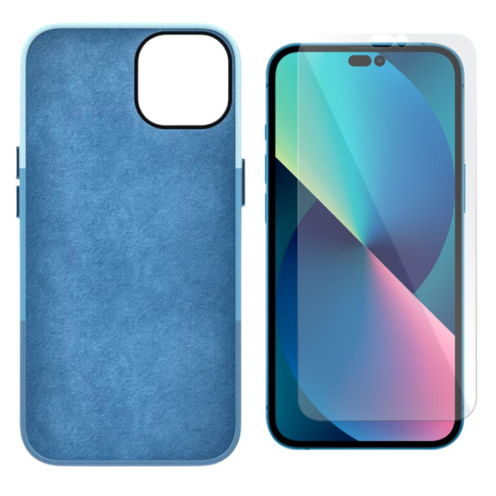 Husa de protectie cu armatura pe margini pentru Iphone 14 Pro Piele Ecologica Grosime 0.3 mm Albastru - IoArtify.ro [2]