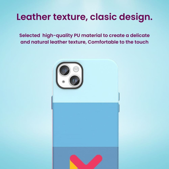 Husa de protectie cu armatura pe margini pentru Iphone 14 Pro Piele Ecologica Grosime 0.3 mm Albastru - IoArtify.ro [4]