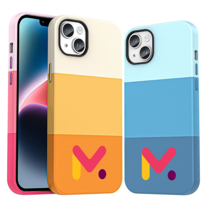 Husa de Protectie din Piele Ecologica cu Armaturi pe Margini pentru Iphone 14 Portocaliu Multicolor rezistenta la socuri - IoArtify.ro [5]