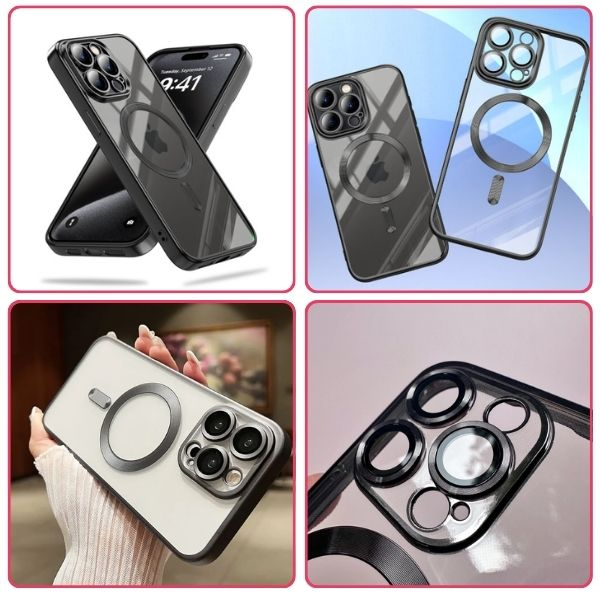 Husa pentru iPhone 16 TPU cu Margine Neagră și Protecție Cameră MagSafe Anti-Galbenire - IoArtify.ro [5]