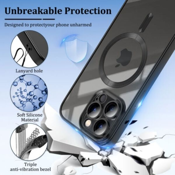 Husa pentru iPhone 16 TPU cu Margine Neagră și Protecție Cameră MagSafe Anti-Galbenire - IoArtify.ro [2]