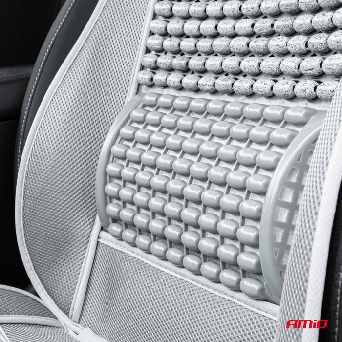 Husa scaun auto cu bile de masaj si suport lombar dimensiuni 110 x 46 cm culoare Gri – IoArtify.ro [3]