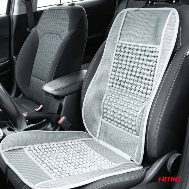 Husa scaun auto cu bile de masaj si suport lombar dimensiuni 110 x 46 cm culoare Gri – IoArtify.ro [2]