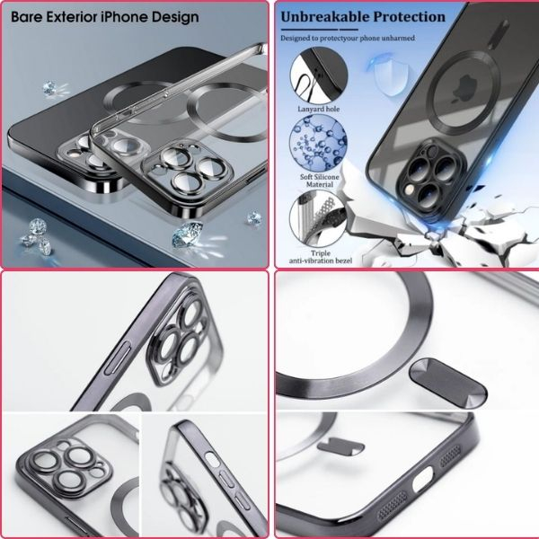 Husa si Folie Protectie pentru iPhone 16 Pro Max TPU cu Protectie Camera si Margine Neagra Anti-Galbenire – IoArtify.ro [3]