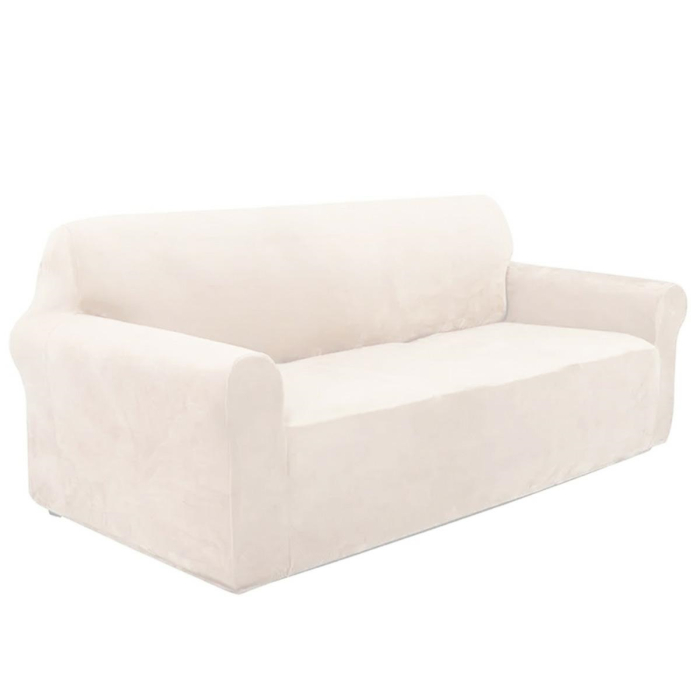 Husa universala pentru canapea standard cu 3 locuri imitatie catifea culoare BEJ rezistenta la uzura – IoArtify.ro [3]