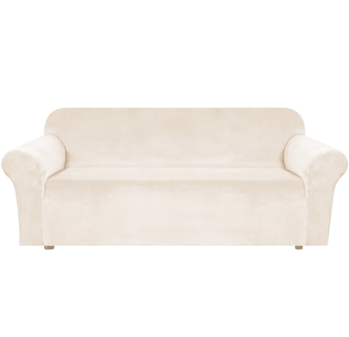 Husa universala pentru canapea standard cu 3 locuri imitatie catifea culoare BEJ rezistenta la uzura – IoArtify.ro [4]