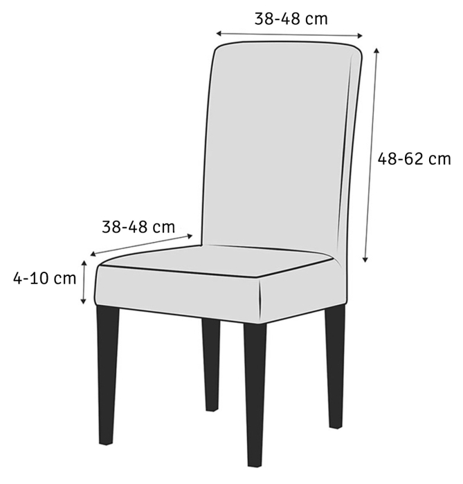 Husa universala pentru scaune clasice model CATIFEA culoare NEGRU din material catifea rezistent - IoArtify.ro [4]