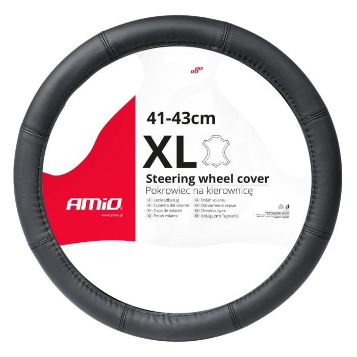 Husa volan din Piele Naturala Neagra marime XL volan 41-43cm AVX-AM03548 – IoArtify.ro [3]