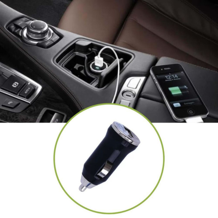 Incarcator pentru priza auto 1 x USB 1A si cablu de date si incarcare USB Lightning 2A 1m Fast Charging - IoArtify.ro [4]