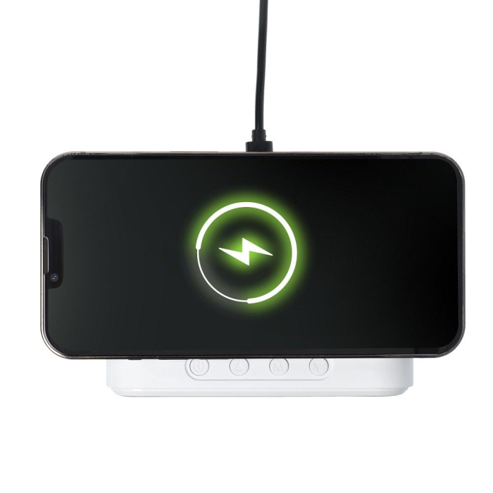 Incarcator Wireless Fast Charging 15W cu Ceas Digital si Termometru incorporat 11 x 8 x 6.5 cm Alb - IoArtify.ro [5]