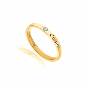 Inel cu Nume din AUR 14K si diamant natural [2]