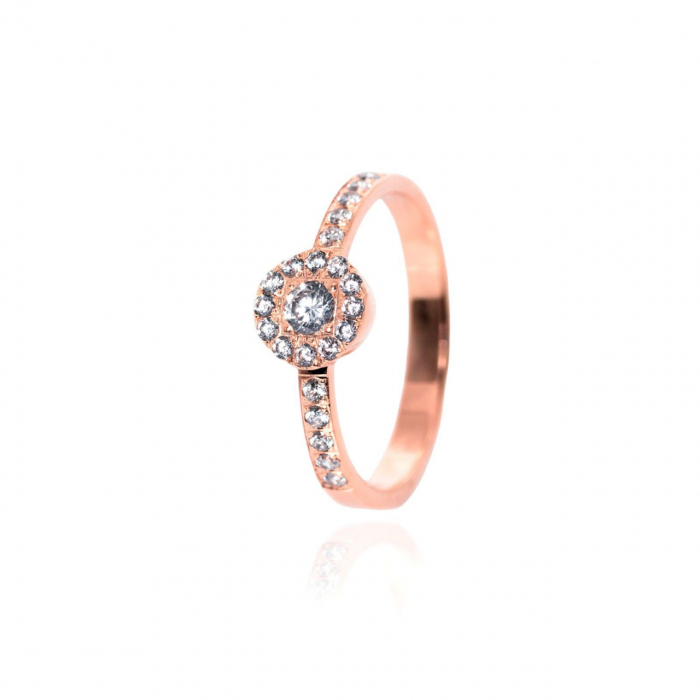 Inel Royal Circle din AUR 14K cu Diamant, Personalizabil, Eleganță Clasică și Rafinament [3]