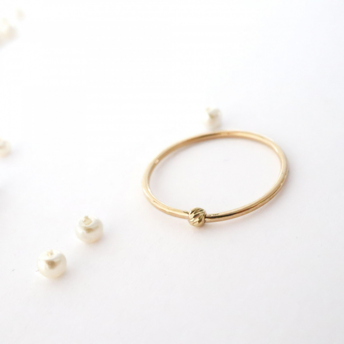 Inel The Only Wish din Aur 14k cu Bilă Striată 2.5mm – Eleganță și Rafinament pentru Orice Ocazie [3]