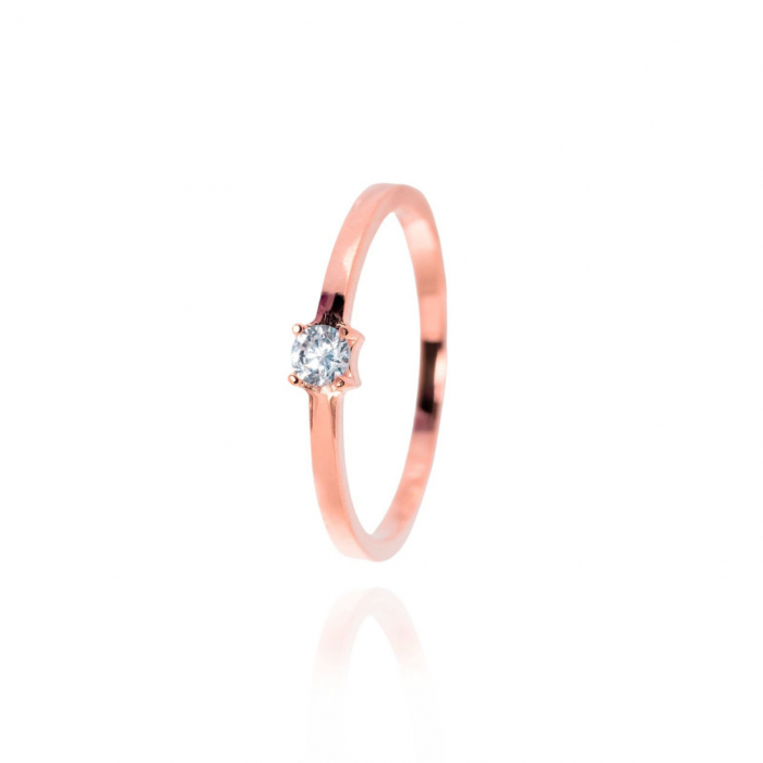 Inel Timeless din AUR 14K cu Diamant – Eleganță și Personalizare pentru Momente Speciale [3]