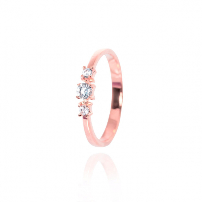 Inel Trilogy of Love din AUR 14K cu diamant [3]