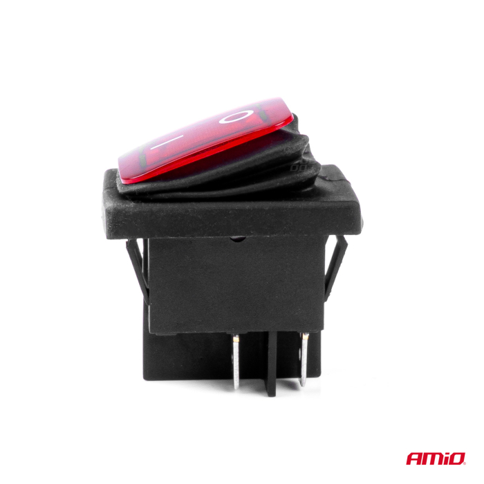 Intrerupator On Off 12 24V dreptunghiular waterproof iluminat rosu pentru auto utilitare Off Road ATV SSV QUAD – IoArtify.ro [3]