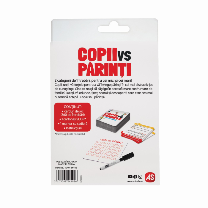 Joc de Carti Copii Vs Parinti cu 52 de carti rezistente din carton - IoArtify.ro [5]