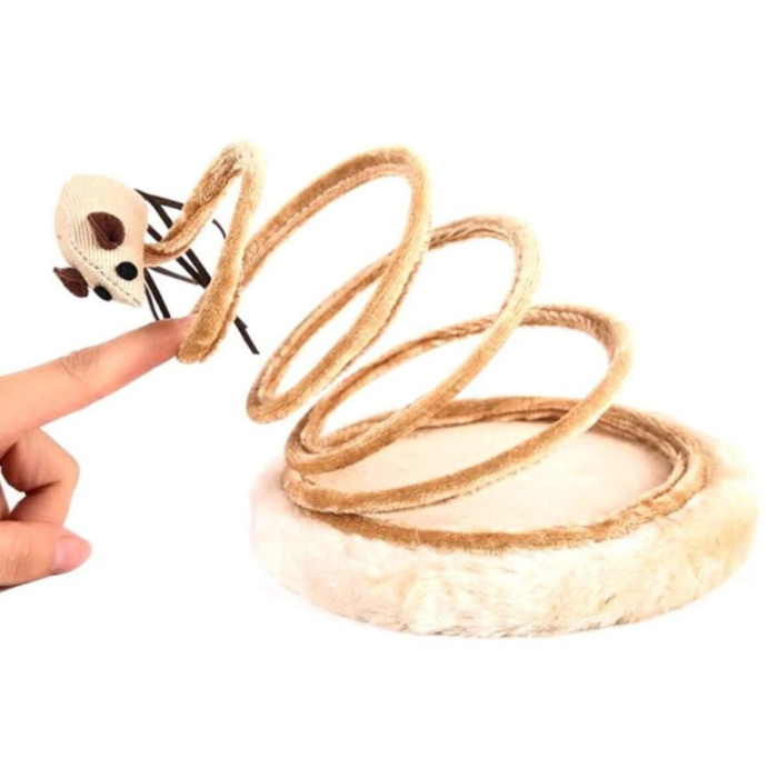 Jucarie interactiva pentru pisicute Ascutitor ghiare Model Soricel cu coada lunga 15 x 23 cm Bej – IoArtify.ro [5]