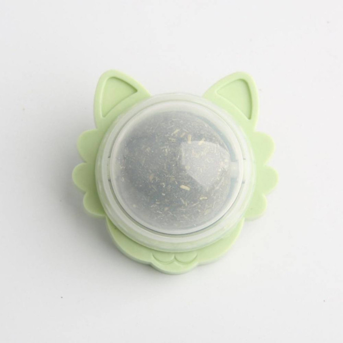 Jucarie interactiva pentru pisicute cu minge rotativa 360 grade din iarba Catnip pentru curatarea dintilor 5.5 cm Verde – IoArtify.ro [2]